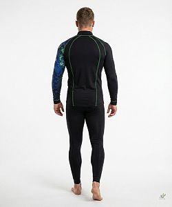 Pánské funkční triko dlouhý rukáv se zipem MECHANIC černá Bamboo Thermo