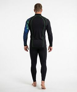 Pánské funkční triko dlouhý rukáv se zipem MECHANIC černá Bamboo Thermo
