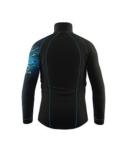 Pánské funkční triko dlouhý rukáv se zipem SHARK černá Bamboo Thermo