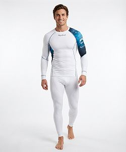 Pánské funkční triko dlouhý rukáv SHARK bílá Bamboo Ultra