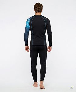 Pánské funkční triko dlouhý rukáv SHARK černá Bamboo Thermo
