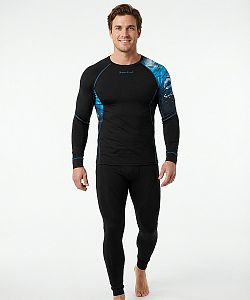 Pánské funkční triko dlouhý rukáv SHARK černá Bamboo Ultra