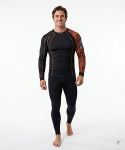 Pánské funkční triko dlouhý rukáv SKULL černá Bamboo Thermo