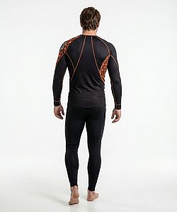 Pánské funkční triko dlouhý rukáv SKULL černá Bamboo Ultra