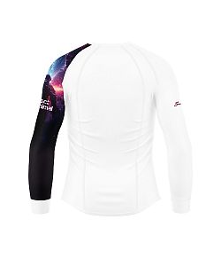 Pánské funkční triko dlouhý rukáv SPACE MAN bílá Bamboo Thermo
