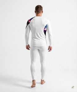 Pánské funkční triko dlouhý rukáv SPACE MAN bílá Bamboo Ultra
