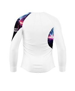 Pánské funkční triko dlouhý rukáv SPACE MAN bílá Bamboo Ultra