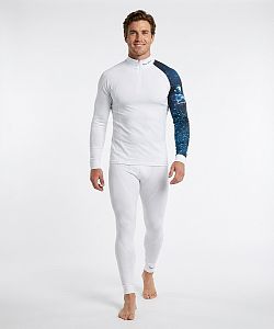 Pánské funkční triko dlouhý rukáv-stoják ECO zip ARCHITECT bílá BambooHeavy