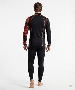 Pánské funkční triko dlouhý rukáv-stoják ECO zip BIKES černá BambooHeavy