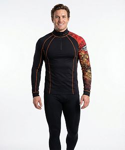 Pánské funkční triko dlouhý rukáv-stoják ECO zip BIKES černá BambooHeavy