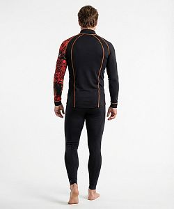 Pánské funkční triko dlouhý rukáv-stoják ECO zip BIKES černá BambooHeavy