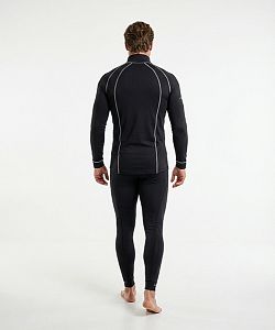 Pánské funkční triko dlouhý rukáv-stoják ECO zip černá/šedá BambooHeavy