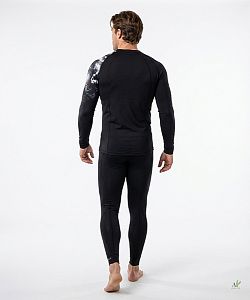 Pánské funkční triko dlouhý rukáv-stoják ECO zip RIDER MAN černá BambooHeavy