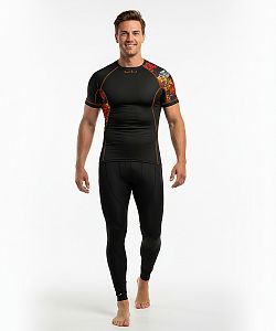 Pánské funkční triko krátký rukáv BIKES černá Bamboo Ultra