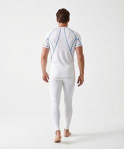 Pánské funkční triko krátký rukáv bílá/modrá Bamboo Ultra