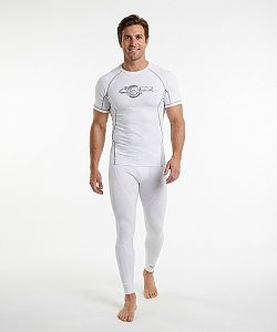 Pánské funkční triko krátký rukáv bílá/šedá Bamboo Ultra