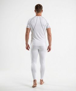 Pánské funkční triko krátký rukáv bílá/šedá Bamboo Ultra