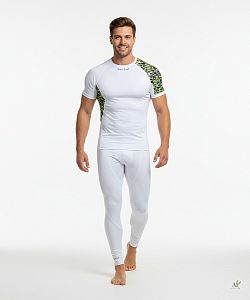 Pánské funkční triko krátký rukáv CAMO bílá Bamboo Ultra