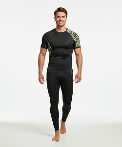 Pánské funkční triko krátký rukáv CAMO černá Bamboo Ultra