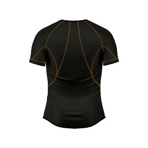 Pánské funkční triko krátký rukáv černá/rezavá Bamboo Ultra