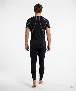Pánské funkční triko krátký rukáv černá/šedá Bamboo Ultra