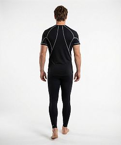 Pánské funkční triko krátký rukáv černá/šedá Bamboo Ultra