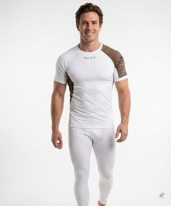 Pánské funkční triko krátký rukáv CROCODILE MAN bílá Bamboo Ultra