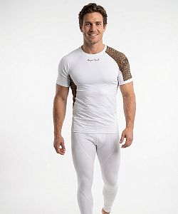 Pánské funkční triko krátký rukáv CROCODILE MAN bílá Bamboo Ultra