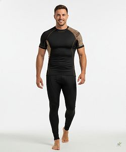 Pánské funkční triko krátký rukáv CROCODILE MAN černá Bamboo Ultra