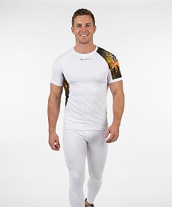 Pánské funkční triko krátký rukáv HUNTER bílá Bamboo Ultra