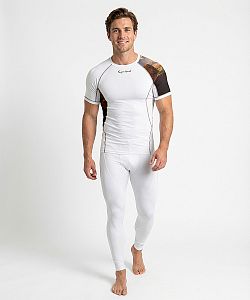 Pánské funkční triko krátký rukáv ROUTE 66 bílá Bamboo Ultra