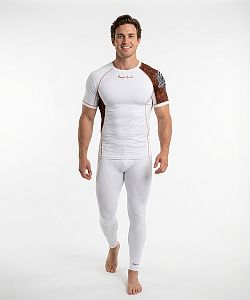 Pánské funkční triko krátký rukáv SKULL bílá Bamboo Ultra
