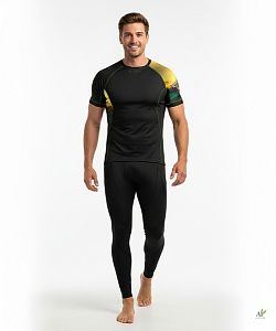 Pánské funkční triko krátký rukáv WAVE černá Bamboo Ultra