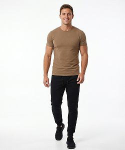 Pánské funkční triko SLIM krátký rukáv cappuccino Bamboo Ultra CLASSIC