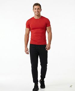 Pánské funkční triko SLIM krátký rukáv červená Bamboo Ultra CLASSIC