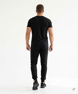 Pánské funkční triko SLIM "V" krátký rukáv černá Bamboo Ultra CLASSIC