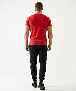 Pánské funkční triko SLIM "V" krátký rukáv červená Bamboo Ultra CLASSIC