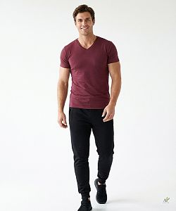 Pánské funkční triko SLIM "V" krátký rukáv LILA Bamboo Ultra CLASSIC