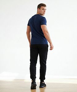 Pánské funkční triko SLIM "V" krátký rukáv tmavá modrá Bamboo Ultra CLASSIC