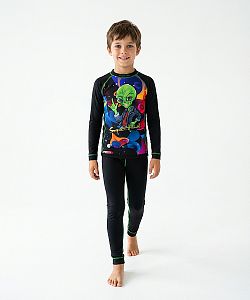 Set dětského funkčního prádla ALIEN černá Bamboo Ultra