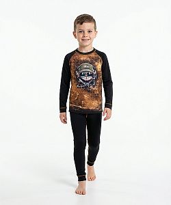 Set dětského funkčního prádla KEEP CALM černá Bamboo Ultra