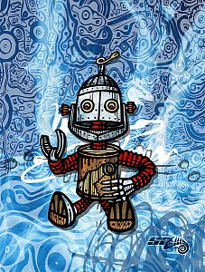 Set dětského funkčního prádla ROBOT bílá Bamboo Ultra