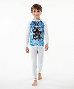 Set dětského funkčního prádla ROBOT bílá Bamboo Ultra