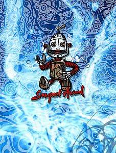 Set dětského funkčního prádla ROBOT černá Bamboo Ultra