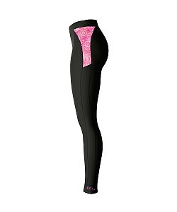 VÝPRODEJ - Dámské funkční spodky dlouhé PINK MANDALA černá Bamboo Light New, S