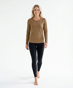 VÝPRODEJ - Dámské funkční tričko SPORTY dlouhý rukáv cappuccino Bamboo Ultra CLASSIC, M