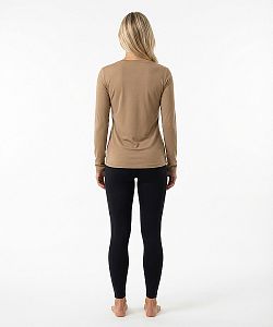 VÝPRODEJ - Dámské funkční tričko SPORTY dlouhý rukáv cappuccino Bamboo Ultra CLASSIC, M