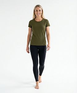 VÝPRODEJ - Dámské funkční tričko SPORTY krátký rukáv KHAKI Bamboo Ultra CLASSIC, L