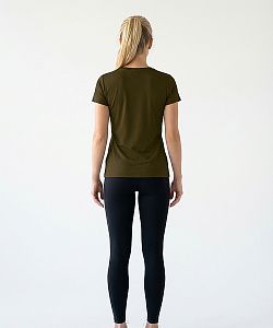 VÝPRODEJ - Dámské funkční tričko SPORTY krátký rukáv KHAKI Bamboo Ultra CLASSIC, L