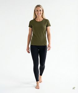 VÝPRODEJ - Dámské funkční tričko SPORTY krátký rukáv KHAKI Bamboo Ultra CLASSIC, L